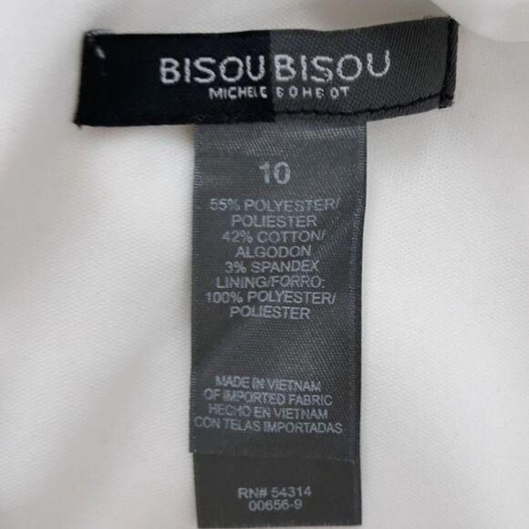 Bisou Bisou Dress White Bodycon Sleeveless Scoop Neck Mini Bachelorette 10 - Picture 3 of 8